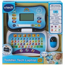 Образователна играчка Vtech - Лаптоп, син (на английски език) -1