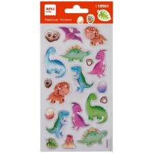 Обемни епокси стикери Apli Kids - Бебе динозаври, 20 броя -1