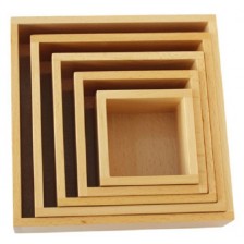 Образователен комплект Smart Baby - Дървени кутии за вгнездяване, 5 броя -1