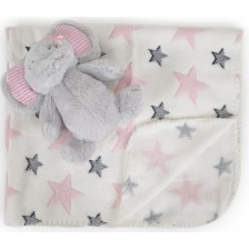 Одеяло с играчка Cangaroo -Elephant, pink, 90 x 75 cm 