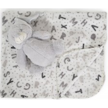 Одеяло с играчка Cangaroo - Grey bear, 90 x 75 cm -1