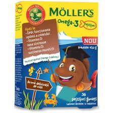 Omega-3 Желирани рибки за деца, кола, 36 броя, Mollers -1