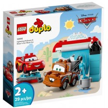 онструктор LEGO Duplo - Забавления на автомивката с Маккуин и Матю (10996)