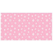 Опаковъчна хартия Apli - Розовa, Звездички, 200 х 70 см, 55 гр