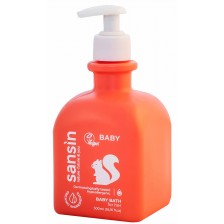 Органик бебешки душ гел Sansin - Squirrel, за момичета, 500 ml -1