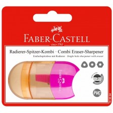 Острилка Faber-Castell Trend Combi - С гума, розова, в блистер
