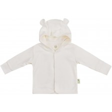 Памучно палтенце с ушички Bio Baby - 80 cm, 9-12 месеца, екрю