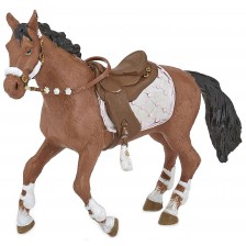 Фигурка Papo Horses, foals and ponies – Кафяв кон със седло -1