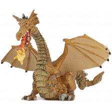 Фигурка Papo The Enchanted World – Огнедишащ дракон, златен