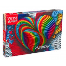 Пъзел Yazz Puzzle от 1000 части - Многоцветно сърце -1
