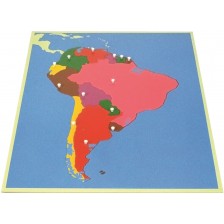 Пъзел Монтесори Smart Baby - Карта на Южна Америка, 13 части