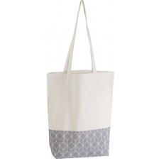 Пазарска чанта Giftpack - 38 x 42 cm, сиво и бяло