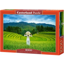 Пъзел Castorland от 1000 части - Оризови поля във Виетнам -1