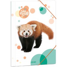 Папка с ластик Ars Una Animals - А4, червена панда