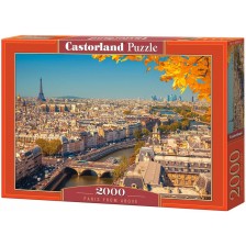 Пъзел Castorland от 2000 части - Париж от птичи поглед -1