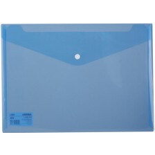 Папка с копче Deli Aurora - E5505, A4, прозрачна, синя -1