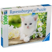 Пъзел Ravensburger от 1500 части - Бяло котенце -1