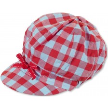 Памучна лятна шапка с UV 50+ защита Sterntaler - Каре, 51 cm, червена -1