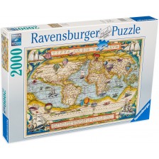 Пъзел Ravensburger от 2000 части - Карта на света -1