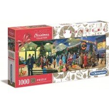 Панорамен пъзел Clementoni от 1000 части - Коледен дух -1