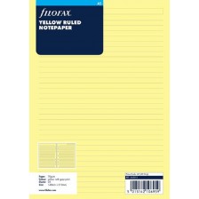 Пълнител за органайзер Filofax A5 - Жълти линирани листове -1