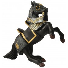 Фигурка Papo The Medieval Era – Конят на рицаря с черни доспехи
