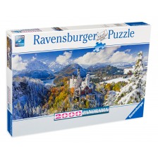 Панорамен пъзел Ravensburger от 2000 части - Замъкът Нойшванщайн -1