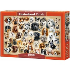 Пъзел Castorland от 1500 части - Колаж с кучета -1