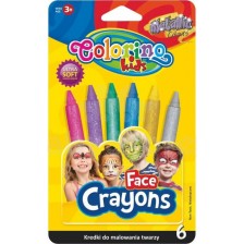 Пастели за лице Colorino Kids - 6 цвята, металик -1