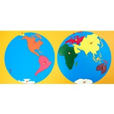 Пъзел Монтесори Smart Baby - Карта на света, 9 части -1