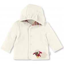 Памучно бебешко палтенце Sterntaler - Агънце, 62 cm, екрю