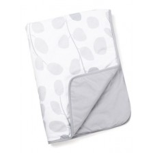 Памучно одеяло Doomoo Dream, Leaves Grey, 75 x 100 cm -1