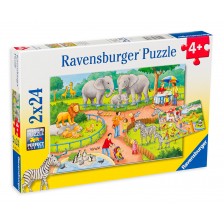 Пъзел Ravensburger от 2 x 24 части - Зоопарк -1