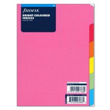 Пълнител за органайзер Filofax A5 - Индекси, ярки цветове -1