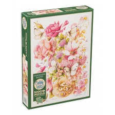 Пъзел Cobble Hill от 1000 части - Розови цветя -1