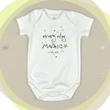 Памучно боди с къс ръкав For Babies - Every day is magic, 50 cm -1