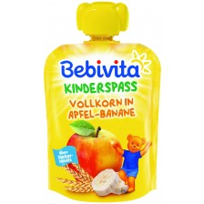 Пълнозърнеста плодова каша Bebivita - С ябълка и банан, 90 g -1