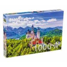 Пъзел Enjoy от 1000 части - Замъкът Нойшванщайн през лятото, Германия -1