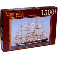 Пъзел Magnolia от 1500 части - Голям търговски кораб -1