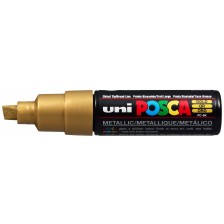 Перманентен маркер Uniball Posca на водна основа – Златен, 8.0 mm -1
