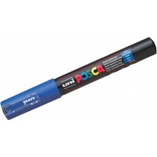 Перманентен маркер с объл връх Uni Posca - PC-1M, 1.0 mm, син -1
