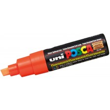Перманентен маркер със скосен връх Uni Posca - PC-8K, 8 mm, флуоресцентно оранжев -1
