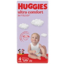 Пелени Huggies Ultra Comfort - Размер 4, 7-18 kg, 50 броя -1