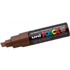 Перманентен маркер със скосен връх Uni Posca - PC-8K, 8 mm, кафяв -1