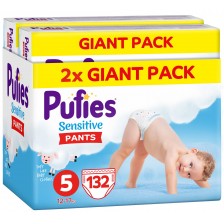Пелени гащи Pufies Pants Sensitive 5, 12-17 kg, 132 броя