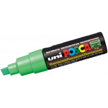 Перманентен маркер със скосен връх Uni Posca - PC-8K, 8 mm, флуоресцентно зелен -1