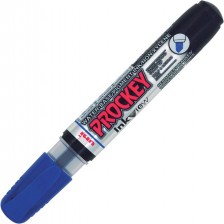 Перманентен маркер Uni Prockey - PM-225F, на водна основа, 1.4-2.0 mm и 3.7 mm, син -1