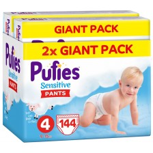Пелени гащи Pufies Pants Sensitive 4, 9-15 kg, 144 броя, Giant Pack -1