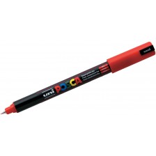 Перманентен, ултра фин маркер Uni Posca - PC-1MR, 0.7 mm, червен -1