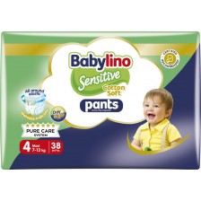 Пелени гащи Babylino - Sensitive, Cotton Soft, VP, размер 4, 7-13 kg, 38 броя  -1